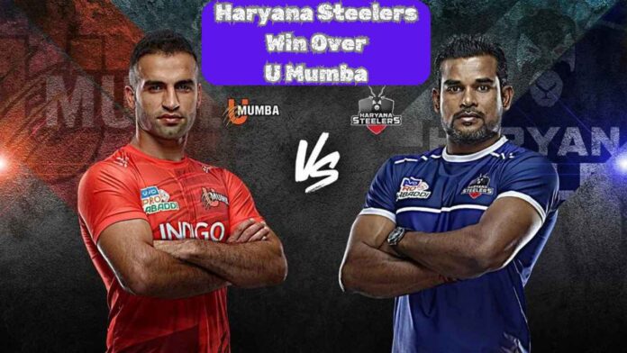 Image of the Haryana Steelers captain standing confidently against U Mumba players in the background.